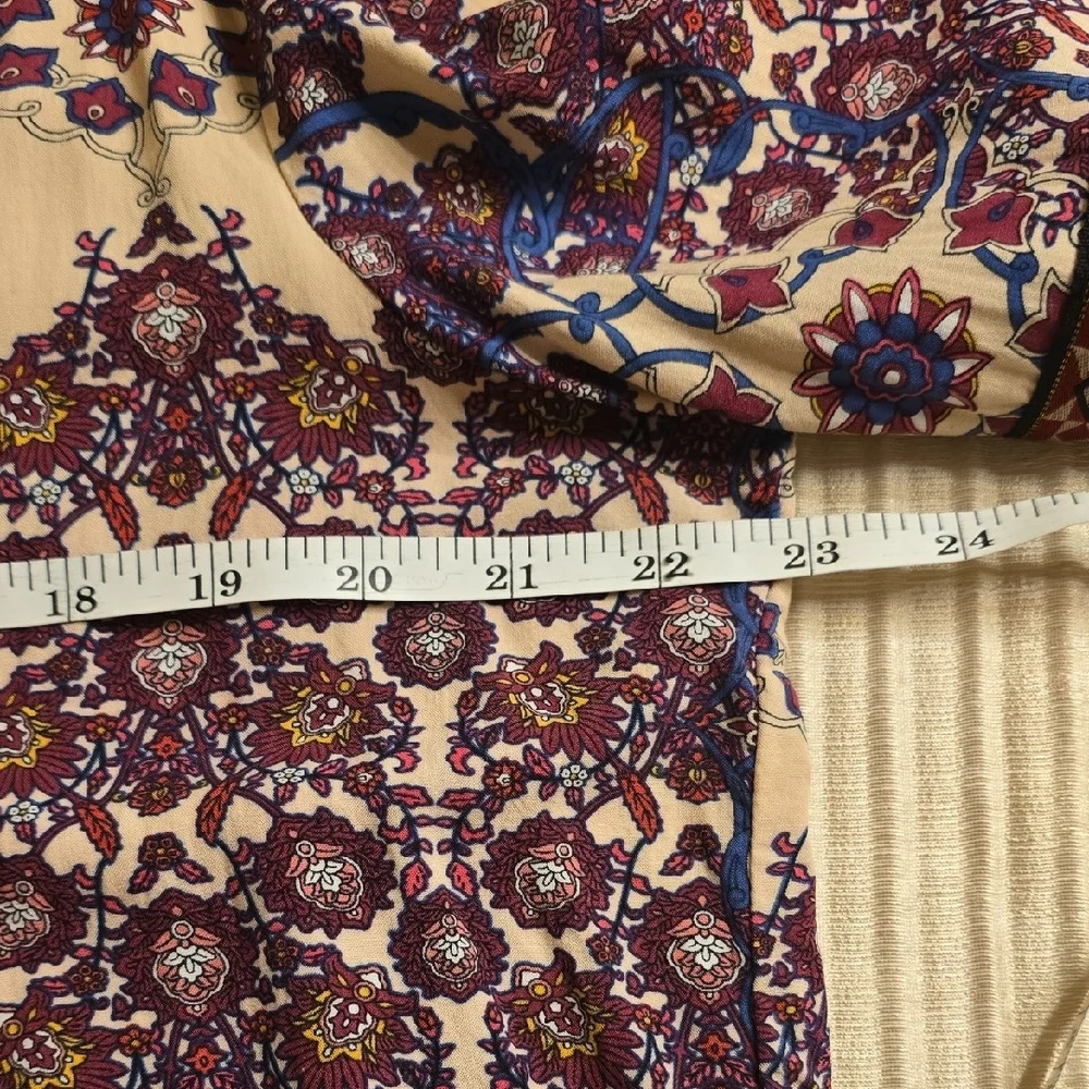 DR2 Purple and Blue Long Sleeve Smocked Blouse - Picture 8 of 11